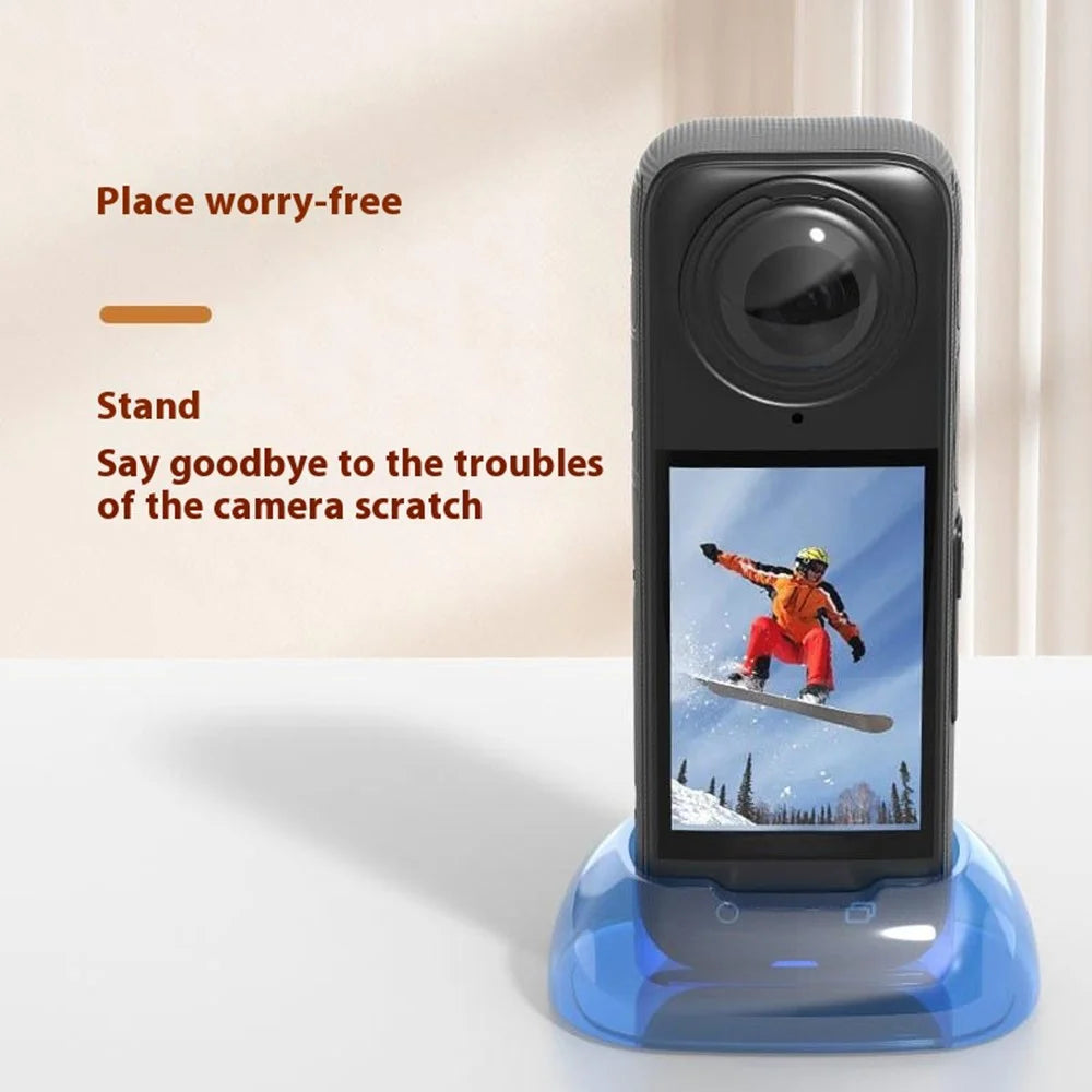 FLYMILE For Insta360 X5 / Insta360 X4 Sports Camera Silicone Desktop Fixed Stand Upright Base - 5