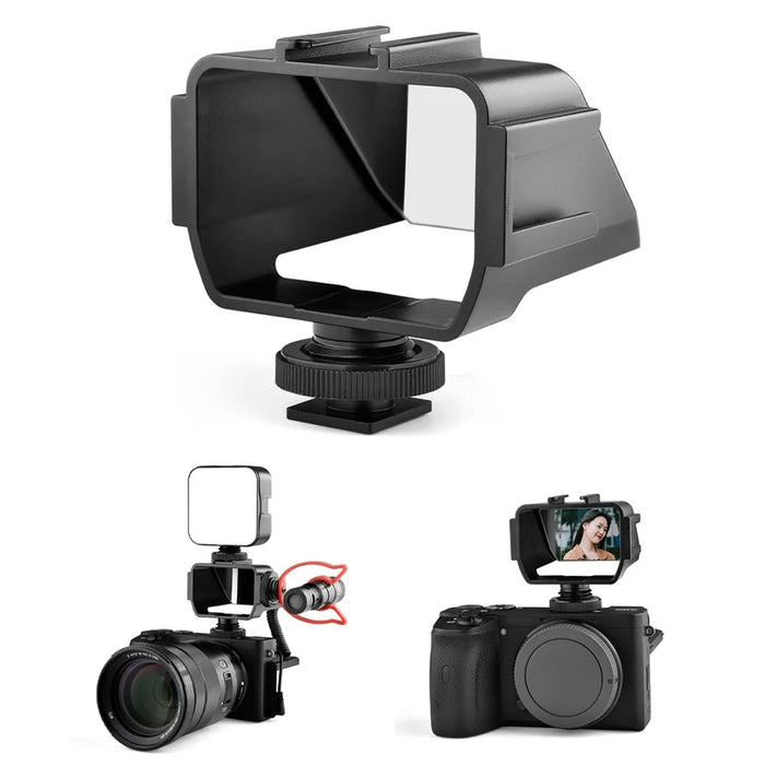 YELANGU A74 Vlog Selfie Flip Screen Cold Shoe Bracket Reverse Mirror Microphone Mount for Mirrorless Camera - 1