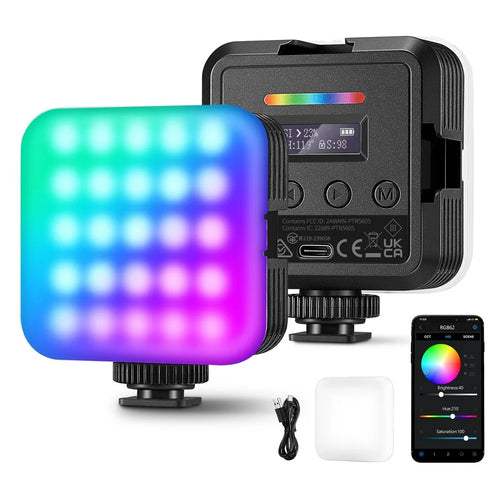 NEEWER RGB62 Magnetic RGB Video Light 360 Degree Full Color LED Camera Light - 1
