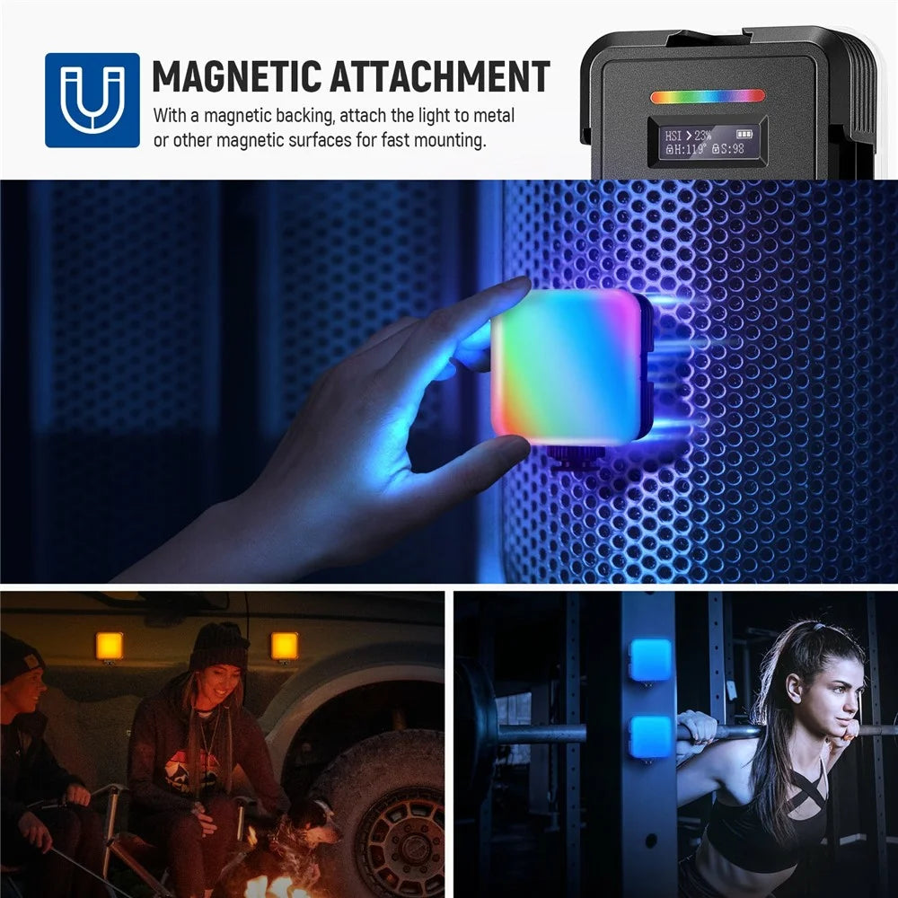NEEWER RGB62 Magnetic RGB Video Light 360 Degree Full Color LED Camera Light - 5