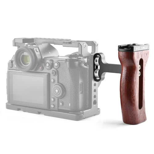 YELANGU A72 Red Rosewood + Aluminum Alloy Wooden Handle Grip Mount Support for Cage Rig - 1