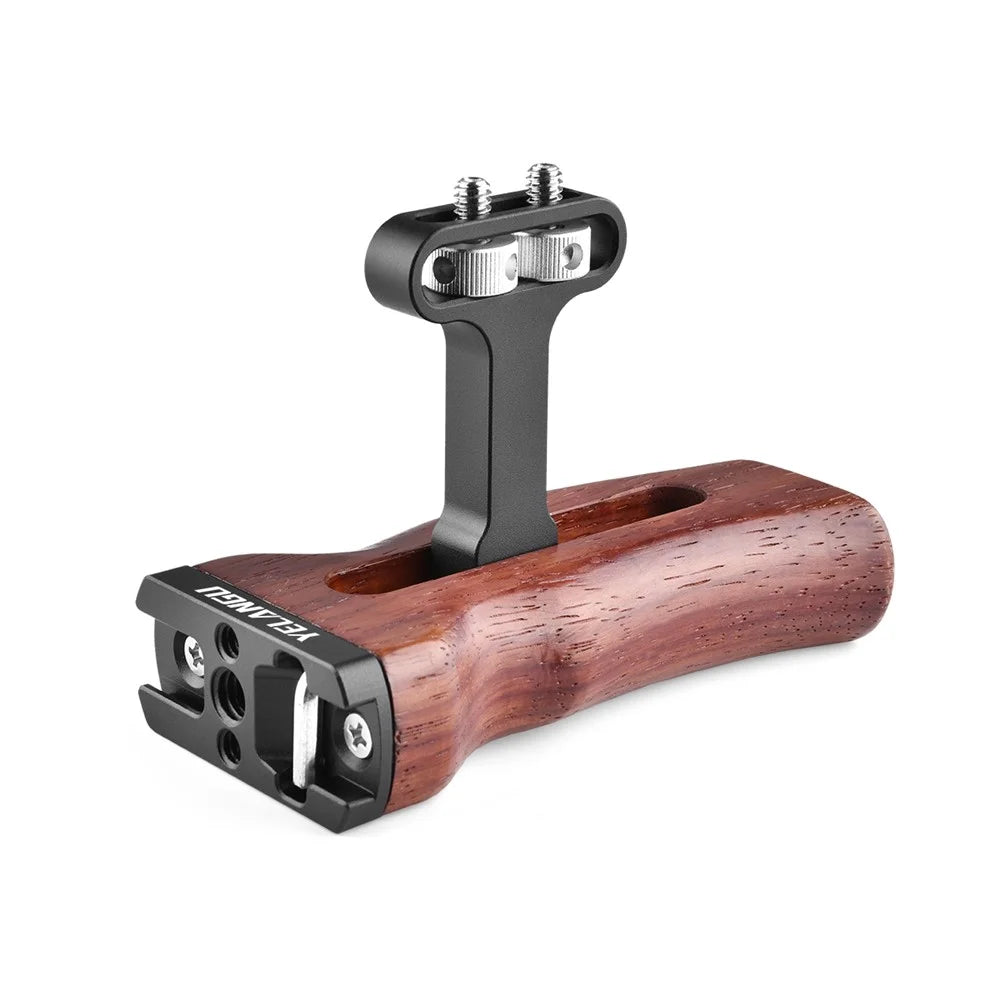 YELANGU A72 Red Rosewood + Aluminum Alloy Wooden Handle Grip Mount Support for Cage Rig - 3