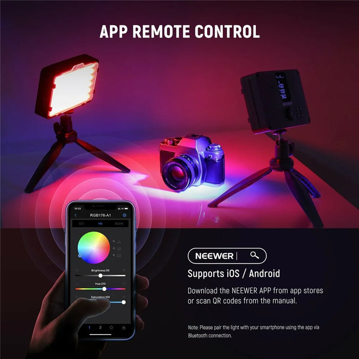 NEEWER RGB 176-A1 17 Scenes LED Video Light Panel with Upgraded Onboard Operation - 3
