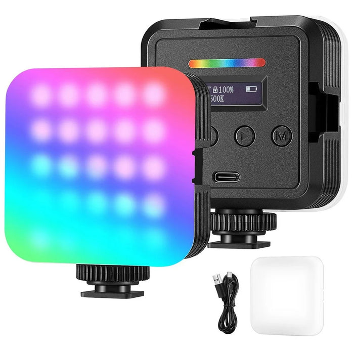 NEEWER RGB61 Magnetic RGB Video Light 360 Degree Full Color  LED Camera Light with 3 Cold Shoe Mounts - 1