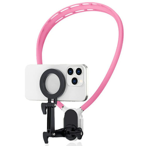 SX-P05 Outdoor Sports POV Magnetic Phone Neck Mount Hands Free Bracket for Action Camera - Pink - 1