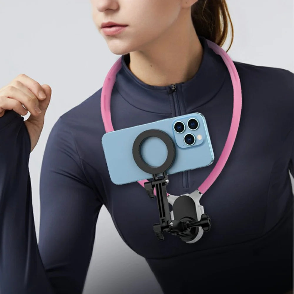 SX-P05 Outdoor Sports POV Magnetic Phone Neck Mount Hands Free Bracket for Action Camera - Pink - 5