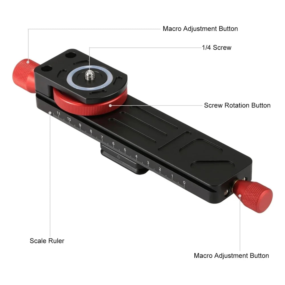 PULUZ PU3520 CNC Aircraft Aluminum Adjustable Speed Fine Tuning Slide Rail for Canon Sony Nikon Camera - 3