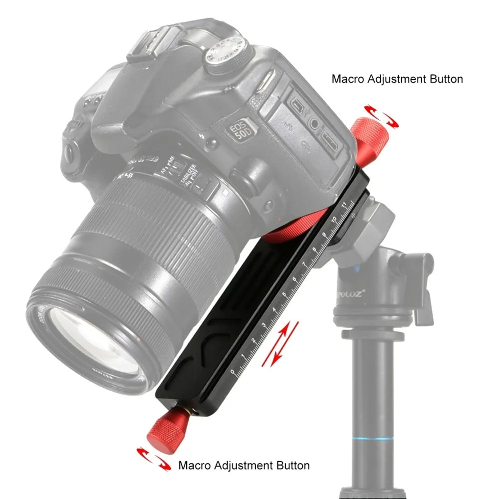 PULUZ PU3520 CNC Aircraft Aluminum Adjustable Speed Fine Tuning Slide Rail for Canon Sony Nikon Camera - 5