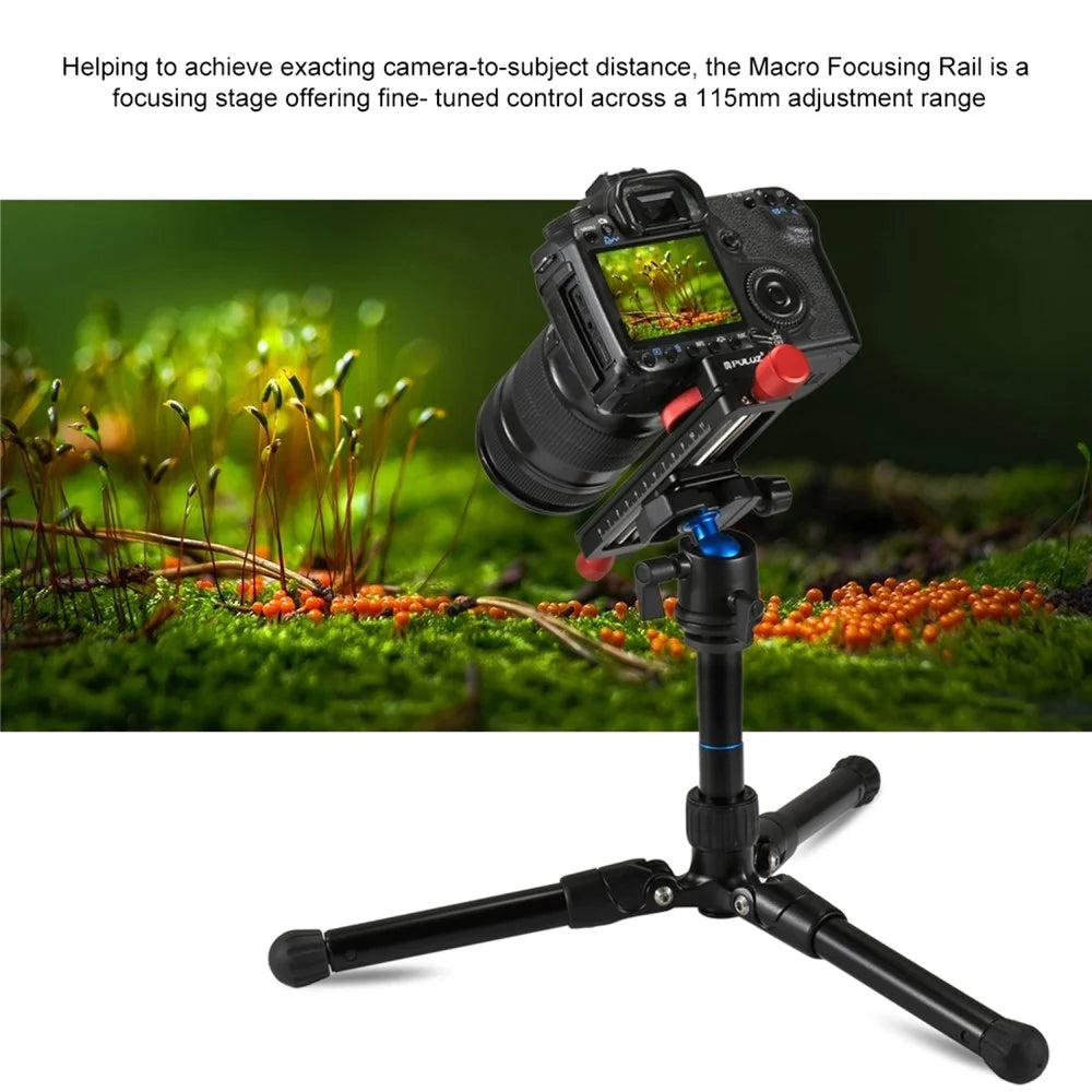 PULUZ PU3520 CNC Aircraft Aluminum Adjustable Speed Fine Tuning Slide Rail for Canon Sony Nikon Camera - 7