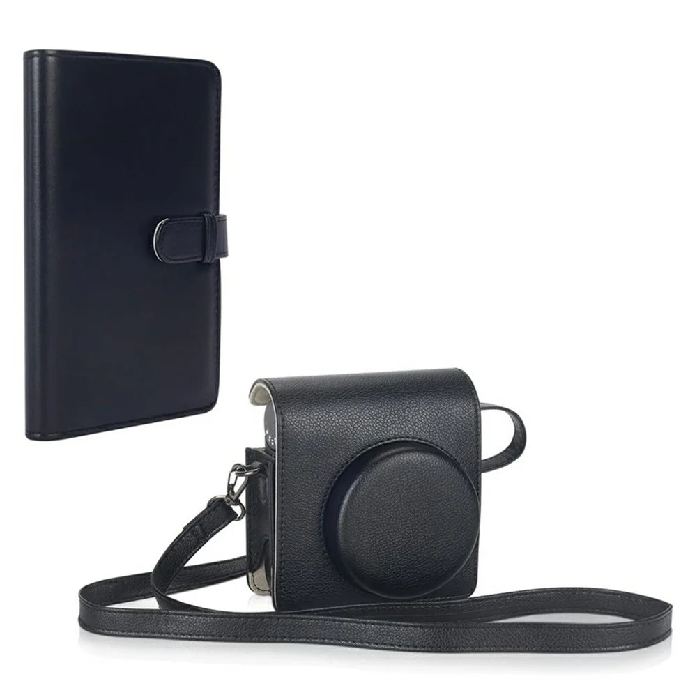 For Fujifilm Instax Mini 99 PU Leather Camera Bag Protective Cover with 3-inch Photo Album - 1