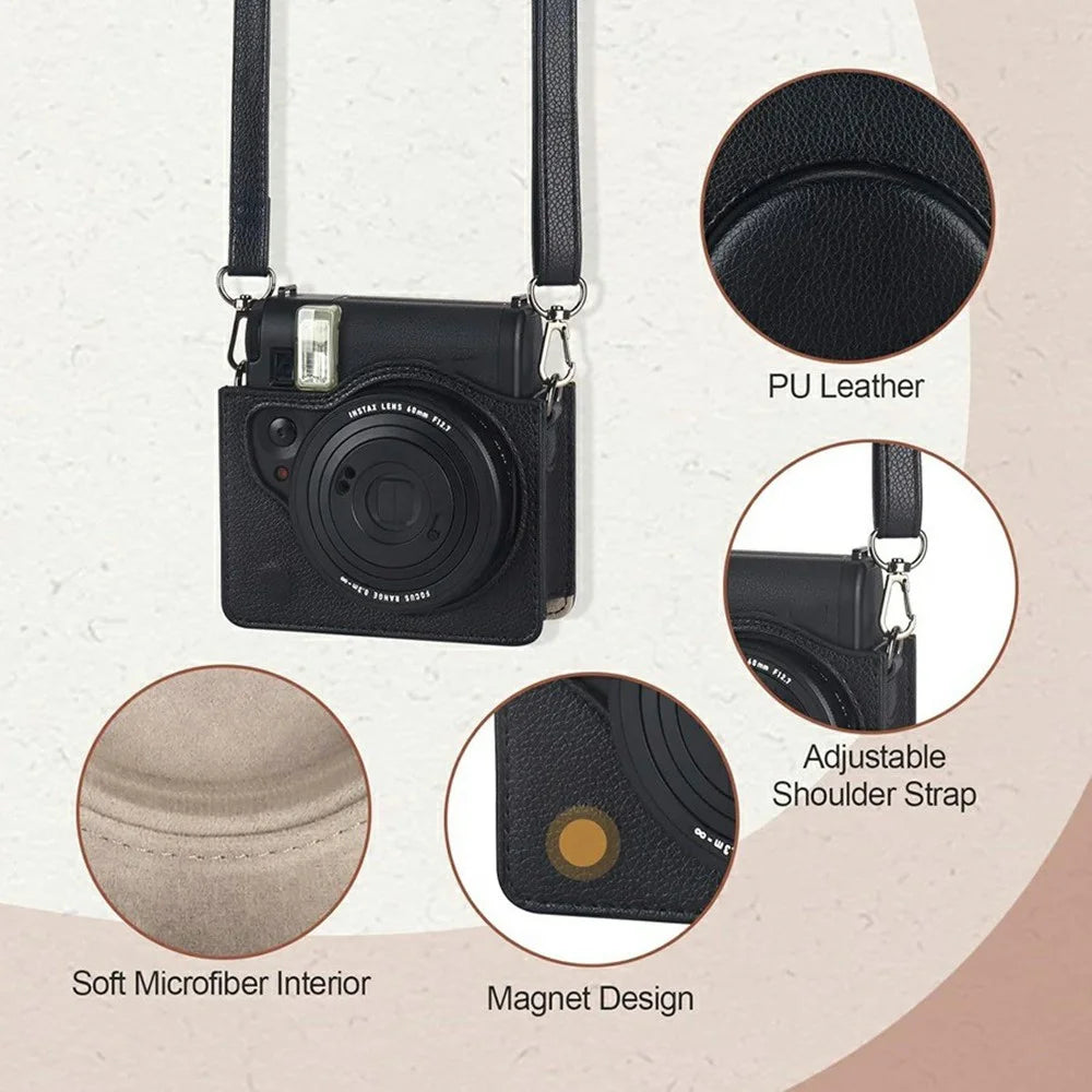 For Fujifilm Instax Mini 99 PU Leather Camera Bag Protective Cover with 3-inch Photo Album - 3