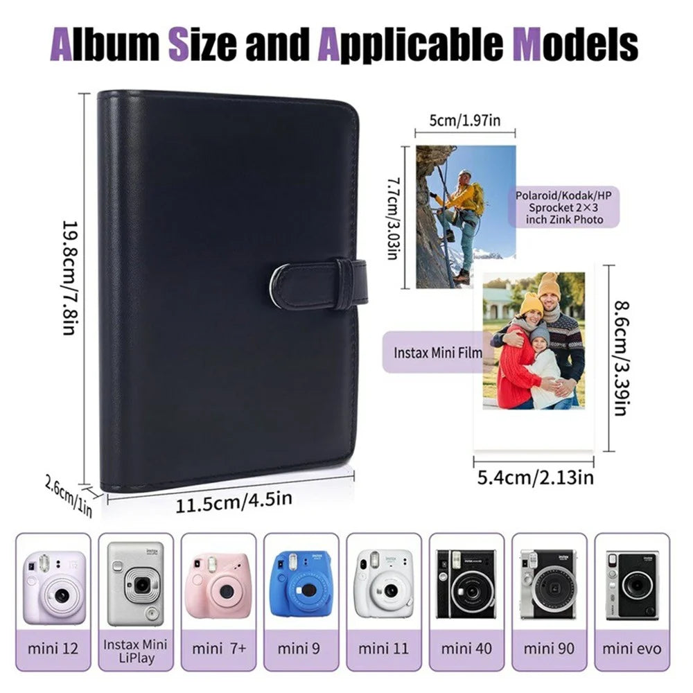 For Fujifilm Instax Mini 99 PU Leather Camera Bag Protective Cover with 3-inch Photo Album - 7