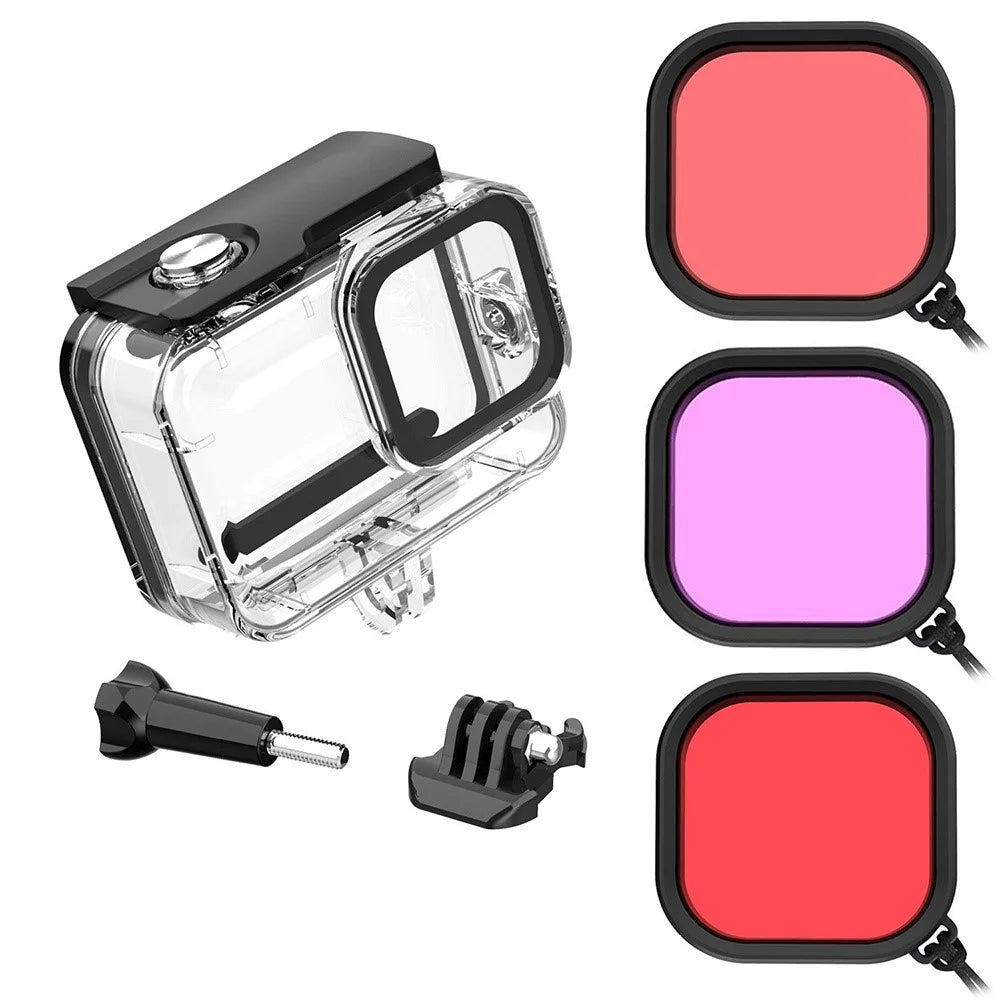 For GoPro Hero 12 / 11 / 10 / 9 Action Camera Waterproof Case Lightweight PC Filter Lens Accessories - Purple - 3