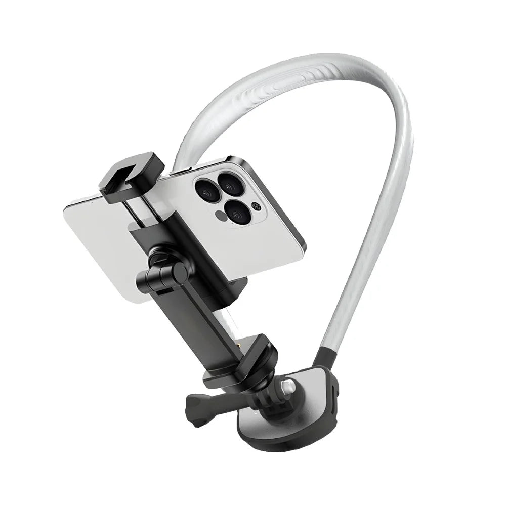 GB02 For GoPro Action Camera Magnetic Neck Mount Bracket + Phone Clip - Grey - 1