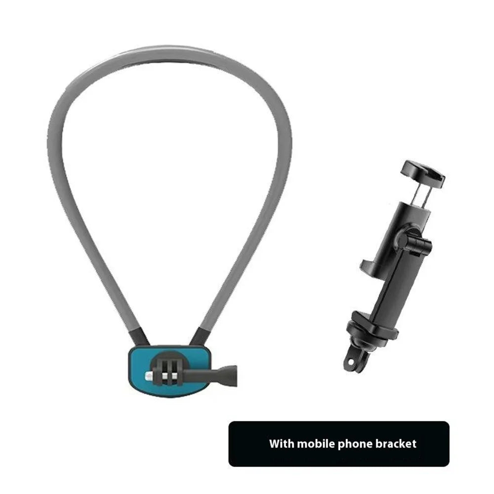 GB02 For GoPro Action Camera Magnetic Neck Mount Bracket + Phone Clip - Grey - 2