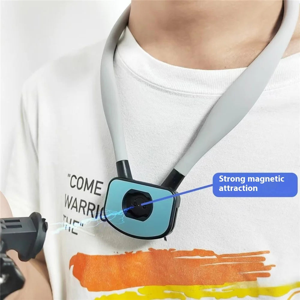 GB02 For GoPro Action Camera Magnetic Neck Mount Bracket + Phone Clip - Grey - 5
