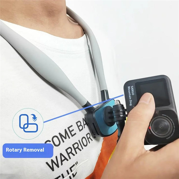 GB01 Magnetic Neck Mount for GoPro Action Camera Silicone Necklace Camera Holder - Black - 6