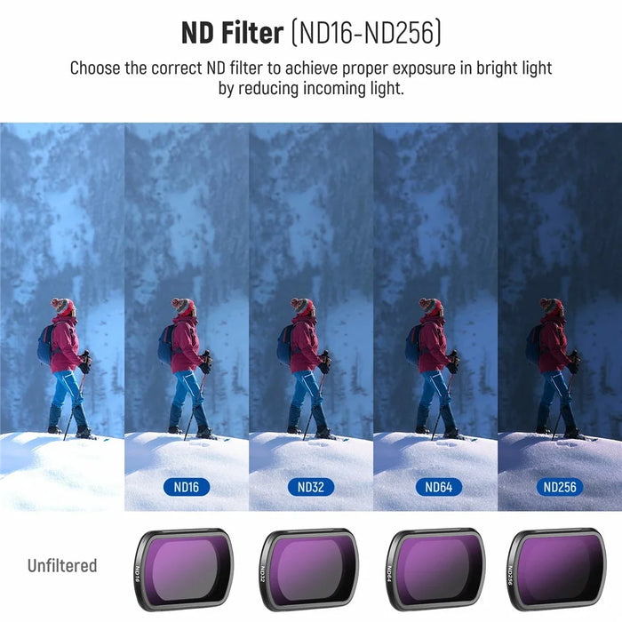NEEWER For DJI Osmo Pocket 3 ND Filter Set ND16  /  ND32  /  ND64  /  ND256  /  UV  /  CPL Magnetic Filters - 4