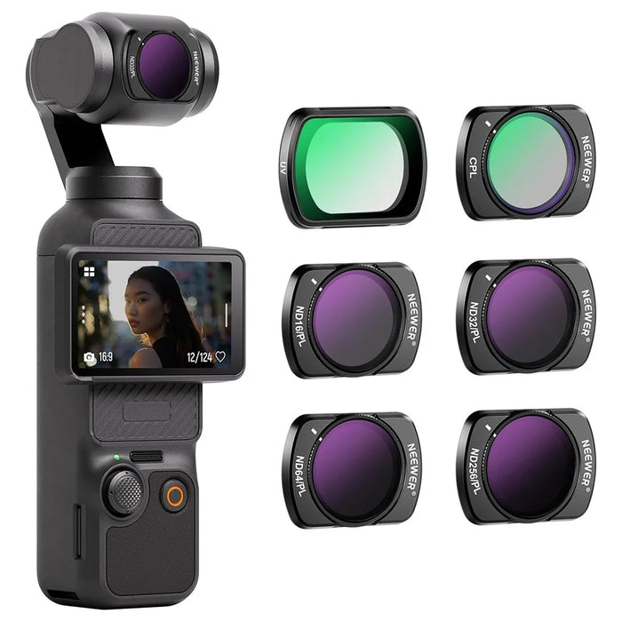 NEEWER For DJI Osmo Pocket 3 ND / PL Filter Set ND16 / PL+ND32//PL+ND64//PL+ND256//PL+UV / CPL Magnetic Filters - 2