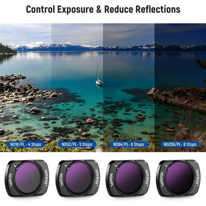 NEEWER For DJI Osmo Pocket 3 ND / PL Filter Set ND16 / PL+ND32//PL+ND64//PL+ND256//PL+UV / CPL Magnetic Filters - 5