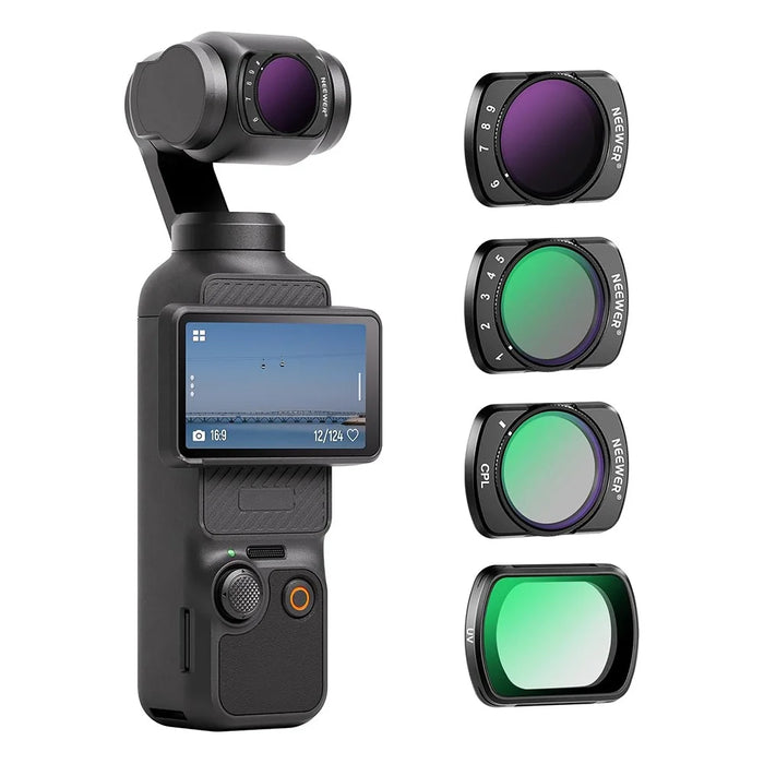 NEEWER For DJI Osmo Pocket 3 Adjustable Filter Kit ND2-32  /  ND64-512  /  UV  /  CPL Magnetic Filters - 2
