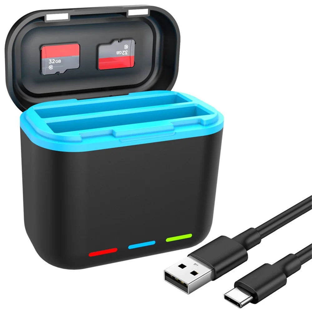 For Insta360 X3 Dual Battery Charger Action Camera Portable Fast Charging Case - 1