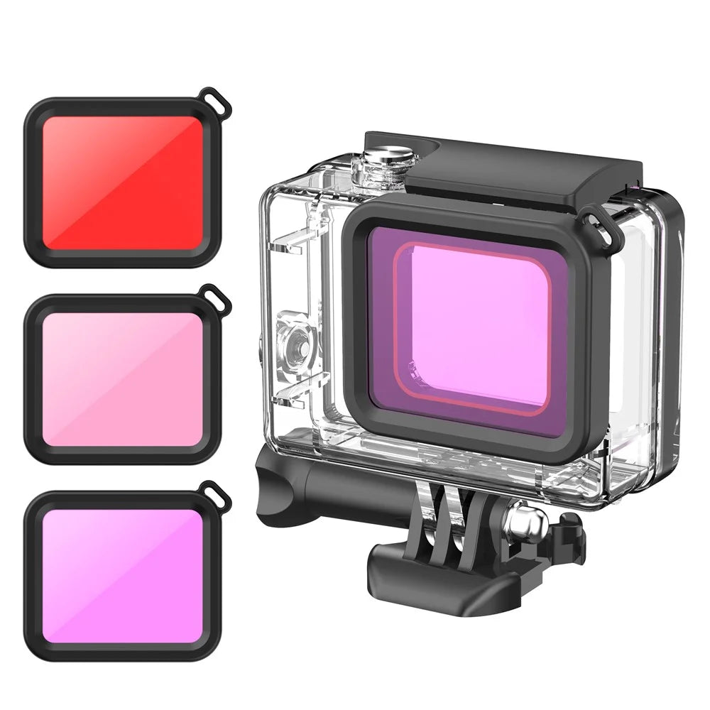 HL-308 For GoPro Hero 7 / 6 / 5 Waterproof Case Filter Diving Housing Filter - Red - 3