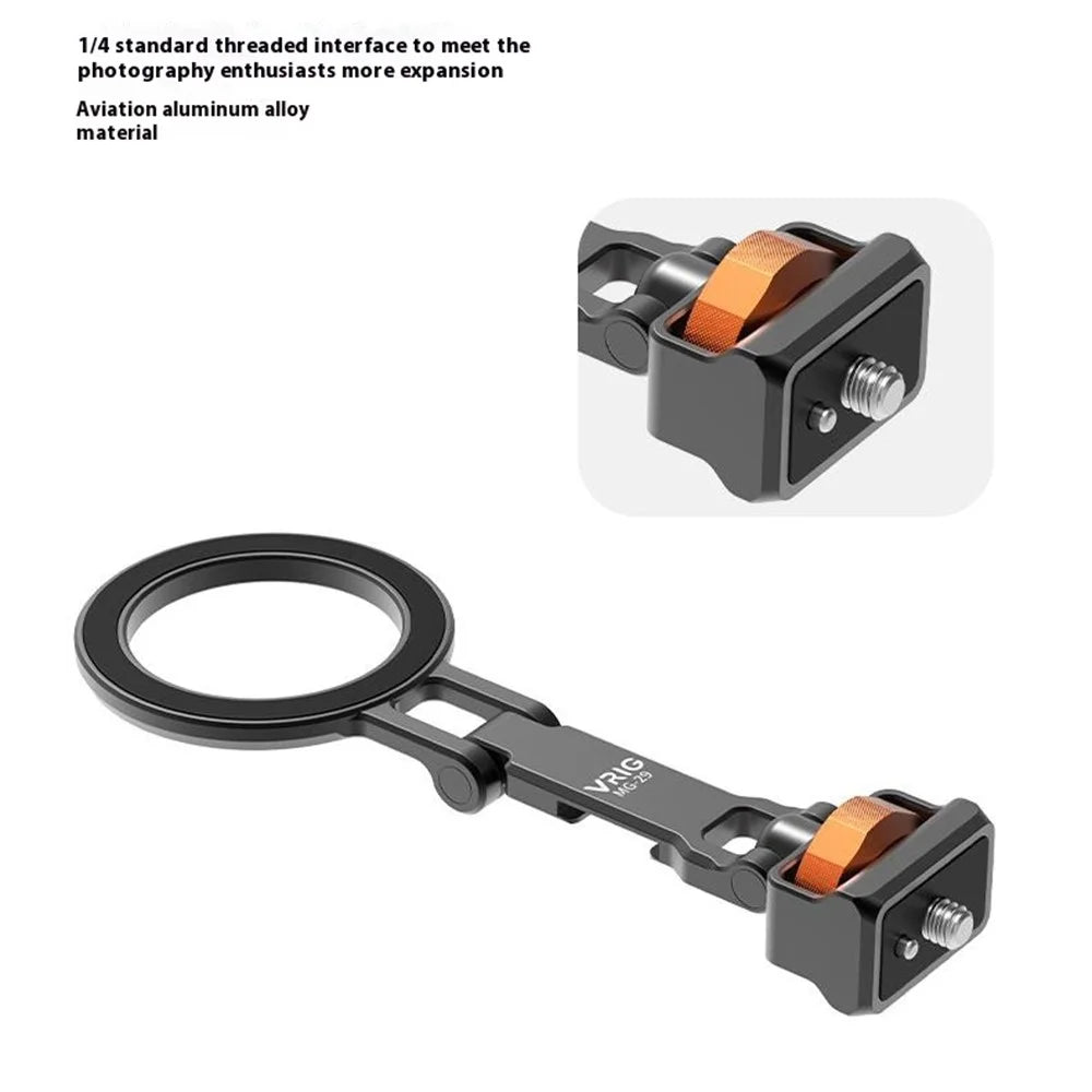VRIG MG-29 Compatible Wth MagSafe Metal Folding Magnetic Stand Smartphone Holder for Camera, Large Size - 4