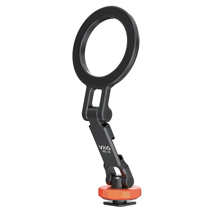 VRIG MG-28 Compatible with MagSafe Metal Cold Shoe Foldable Magnetic Stand Dual-Axis Rotation Holder, Small - 2