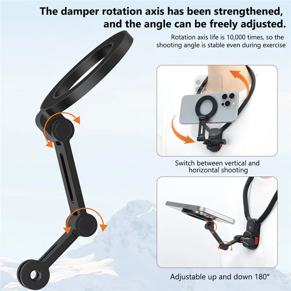 VRIG MG-27 Magnetic Phone Mount Stand for GoPro Adapter First Person Perspective Shooting Foldable Bracket - 3