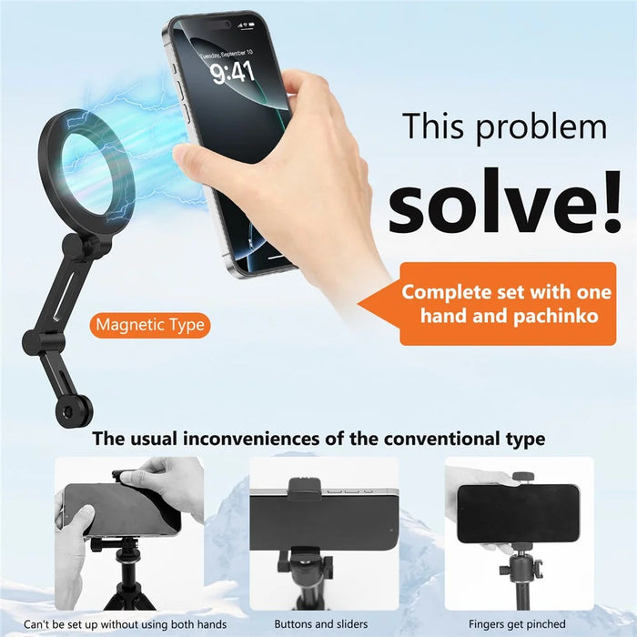 VRIG MG-27 Magnetic Phone Mount Stand for GoPro Adapter First Person Perspective Shooting Foldable Bracket - 4
