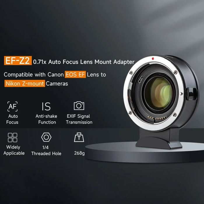 VILTROX EF-Z2 For Canon EF to Nikon Z Mount 0.71X Auto Focus Camera Lens Mount Adapter - 3