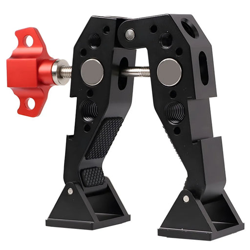 F084 Universal Photography Light Stand Clamp Metal Hot Shoe Mount Multi-Function Crab Clamp - Red - 1