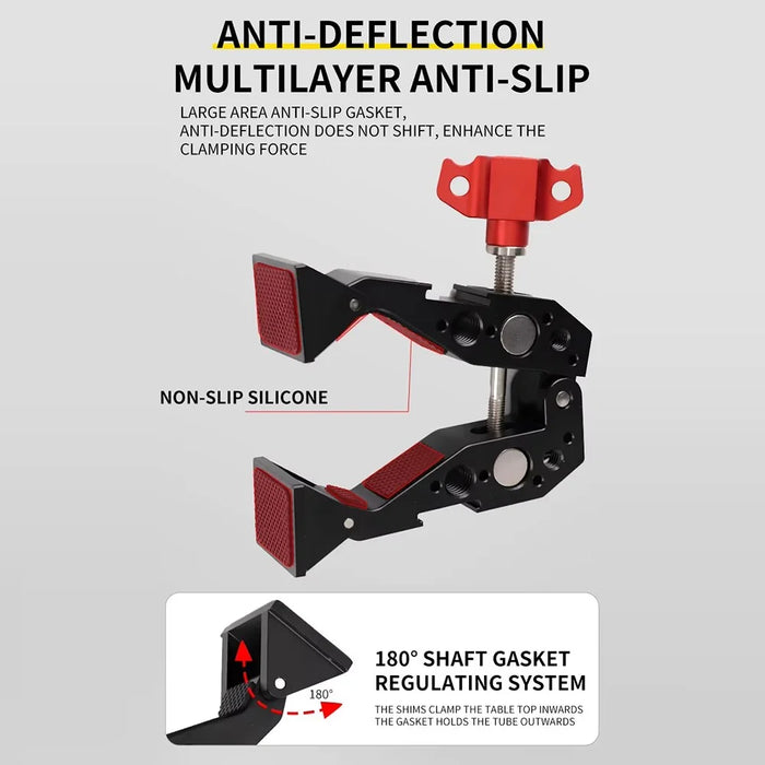 F084 Universal Photography Light Stand Clamp Metal Hot Shoe Mount Multi-Function Crab Clamp - Red - 5