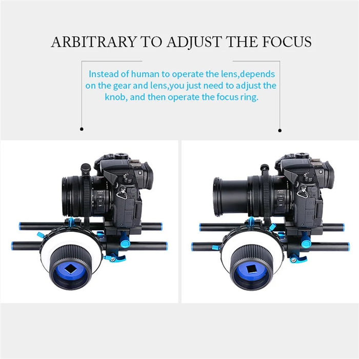YELANGU F3 A/B Stop Follow Focus Rig Adjustable Gear Ring for Canon Nikon DSLR Video Camera with 52mm-86mm Lenses - 5