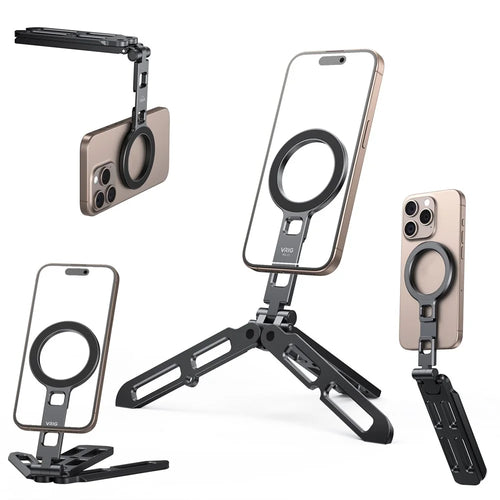 VRIG MG-21 Dual-Sided Magnetic Foldable Phone Stand Aluminum Alloy Portable Desktop Bracket - 1