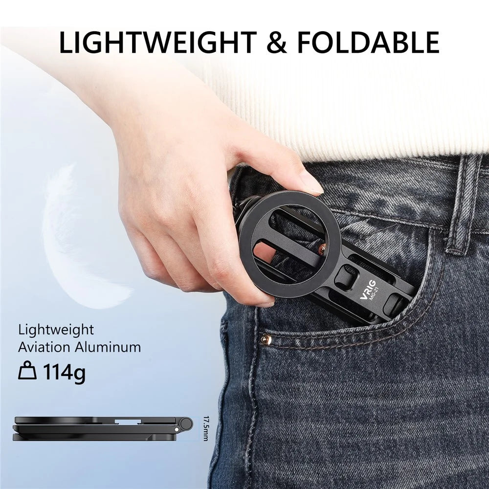 VRIG MG-21 Dual-Sided Magnetic Foldable Phone Stand Aluminum Alloy Portable Desktop Bracket - 5