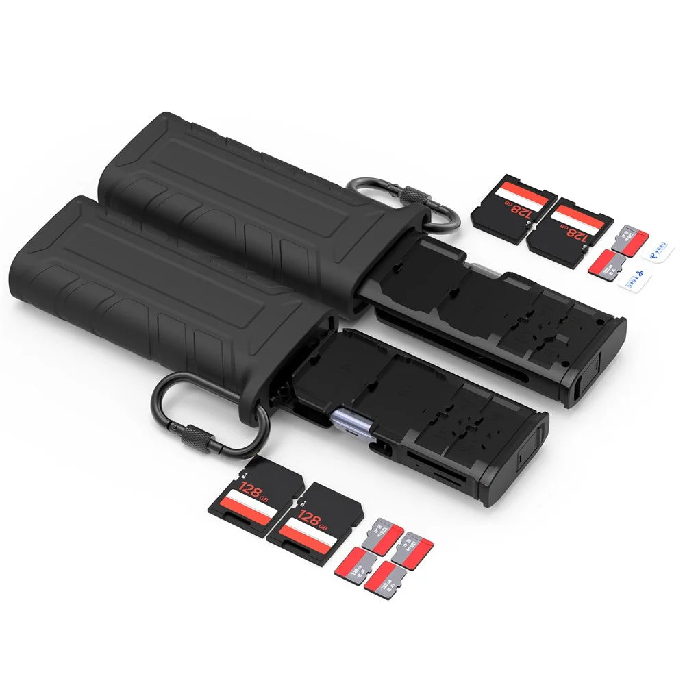 High-Speed Card Reader Portable Storage Box for SD / TF Cards Action Camera Phone Tablet Data Transfer - 1