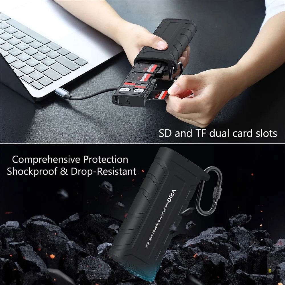 High-Speed Card Reader Portable Storage Box for SD / TF Cards Action Camera Phone Tablet Data Transfer - 5