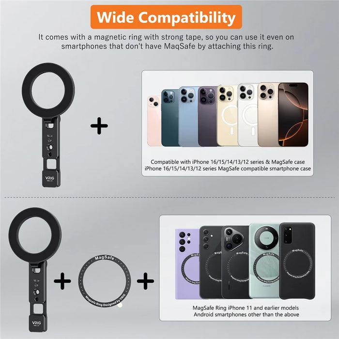 VRIG MG-26 Compatible with MagSafe Magnetic Portable Stand Foldable Aluminum Alloy Mount - 3