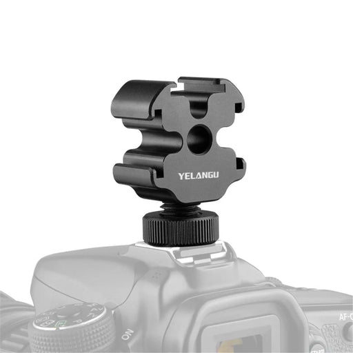 YELANGU A68 3-Side Cold Shoe Mount Adapter Camera Converter Bracket with 1/4" Screw Hole for Fill Light Microphone Monitor - 1