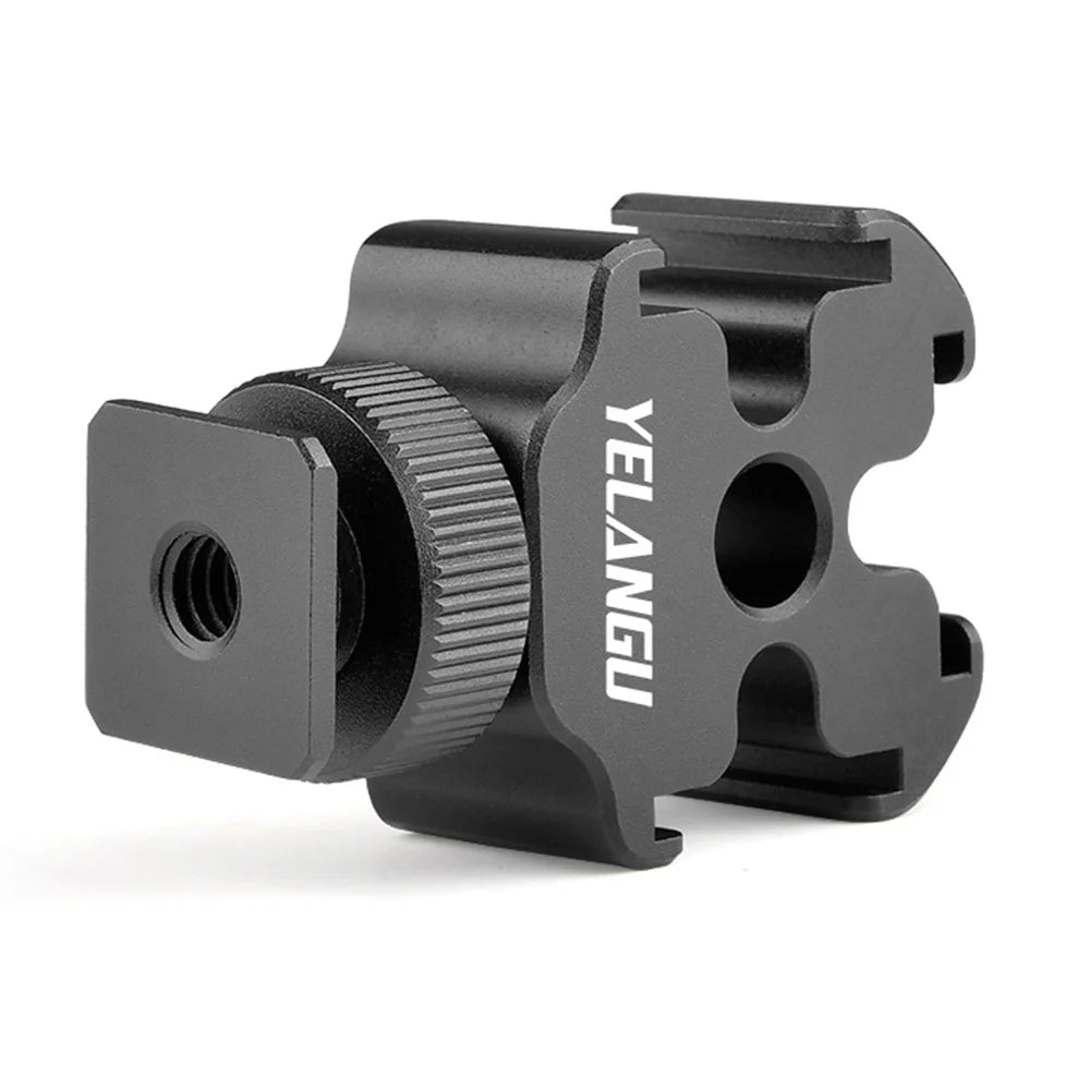 YELANGU A68 3-Side Cold Shoe Mount Adapter Camera Converter Bracket with 1/4" Screw Hole for Fill Light Microphone Monitor - 3
