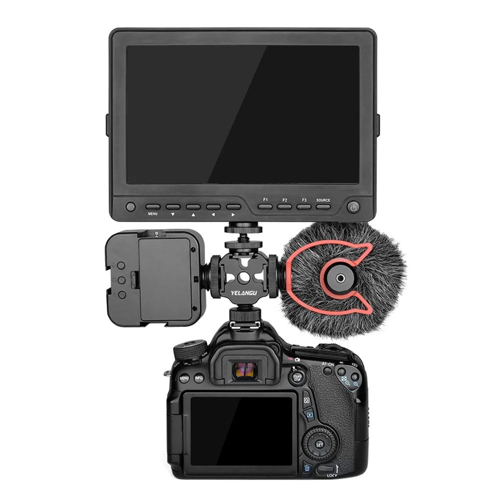 YELANGU A68 3-Side Cold Shoe Mount Adapter Camera Converter Bracket with 1/4" Screw Hole for Fill Light Microphone Monitor - 4