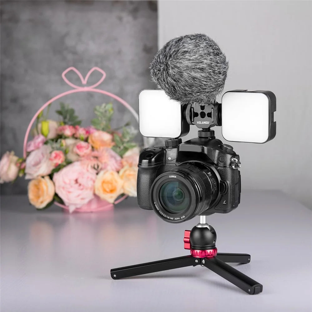 YELANGU A68 3-Side Cold Shoe Mount Adapter Camera Converter Bracket with 1/4" Screw Hole for Fill Light Microphone Monitor - 5