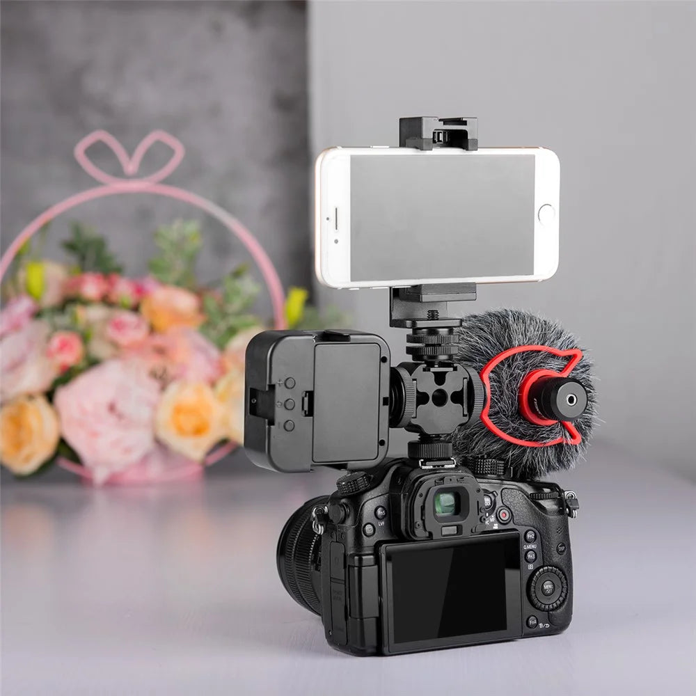 YELANGU A68 3-Side Cold Shoe Mount Adapter Camera Converter Bracket with 1/4" Screw Hole for Fill Light Microphone Monitor - 6