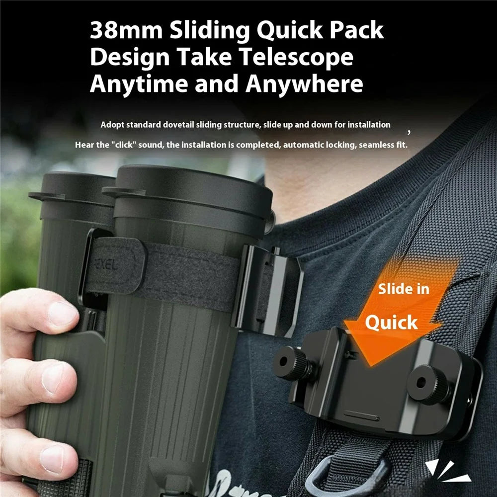 APEXEL APL-F007 Quick Release Plate Backpack Clip Binocular Mount Tripod Adapter Set for DSLR Camera  /  Telescope - 5