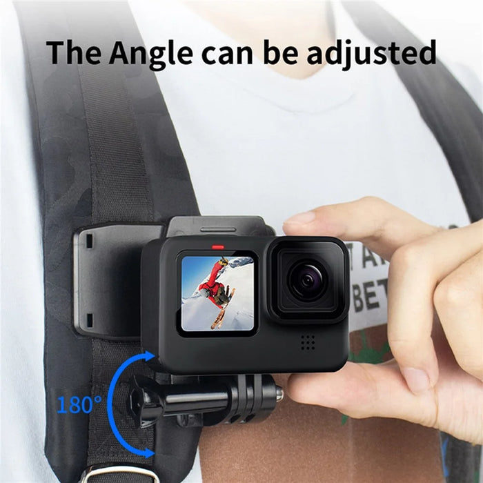 For GoPro/DJI Osmo Clip 360 Degrees Rotation Backpack Strap Mount Quick Installation Clamp Mount - 3