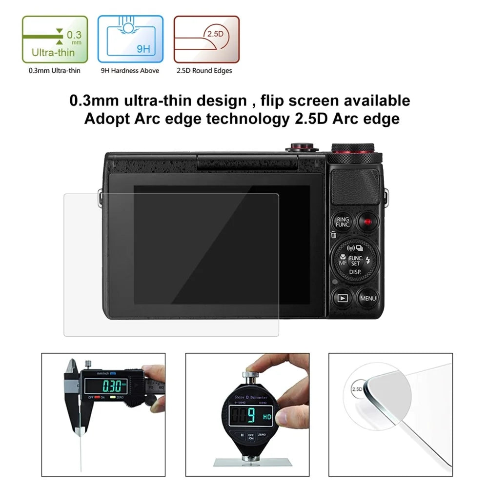 PULUZ PU5516 Camera Film for Canon PowerShot G7 X Mark II / G9 X Mark II / G1 X Mark III / EOS M6 / M6 Mark II / M100 / M50 / RP Tempered Glass Screen Protector - 3