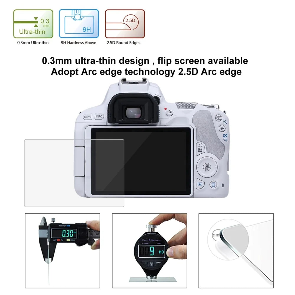 PULUZ PU5526 For Canon EOS 200D Camera 2.5D Curved Edge 9H Hardness Tempered Glass Screen Protector - 3