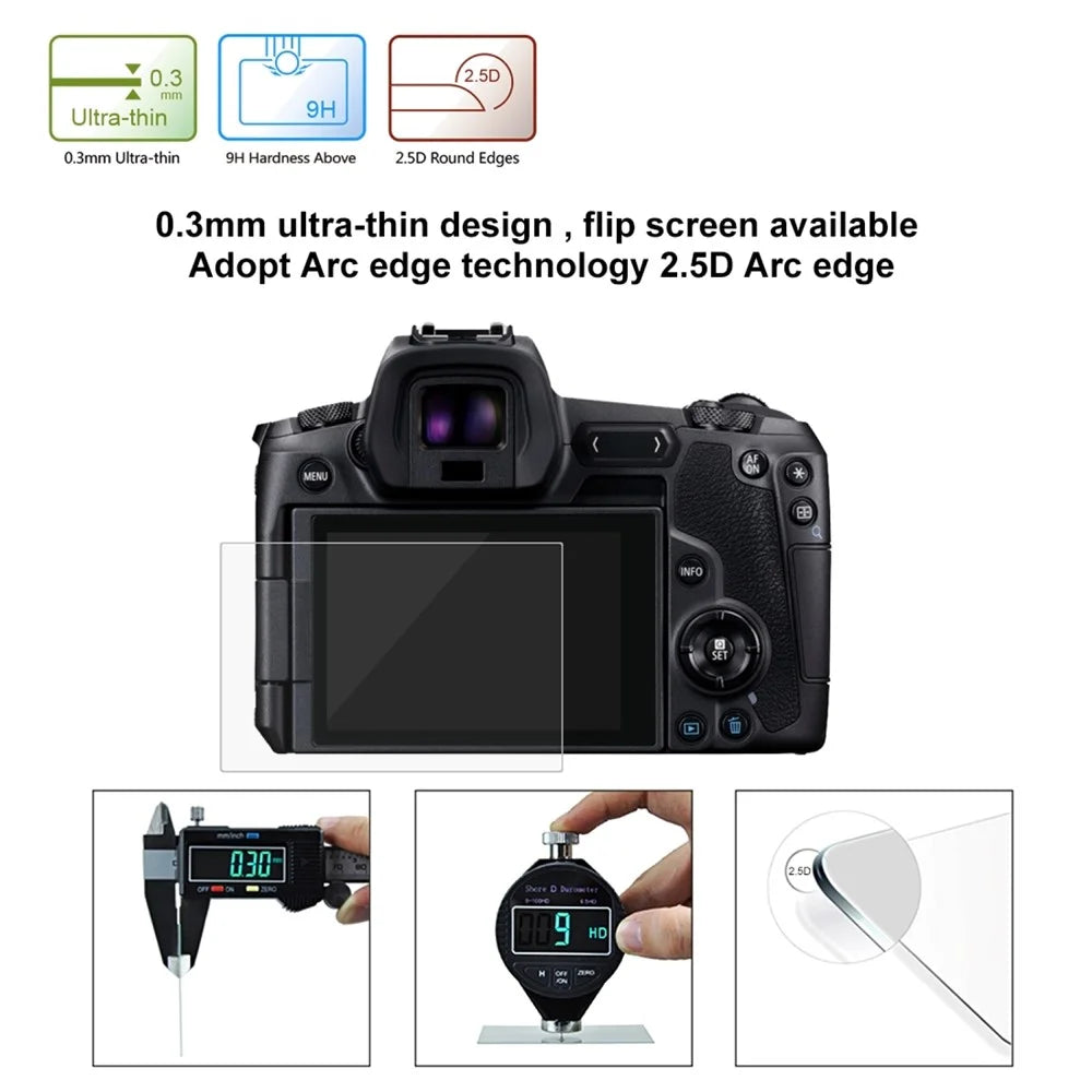 PULUZ PU5527 For Canon EOS R Camera 2.5D Curved Edge 9H Hardness Tempered Glass Screen Protector - 3